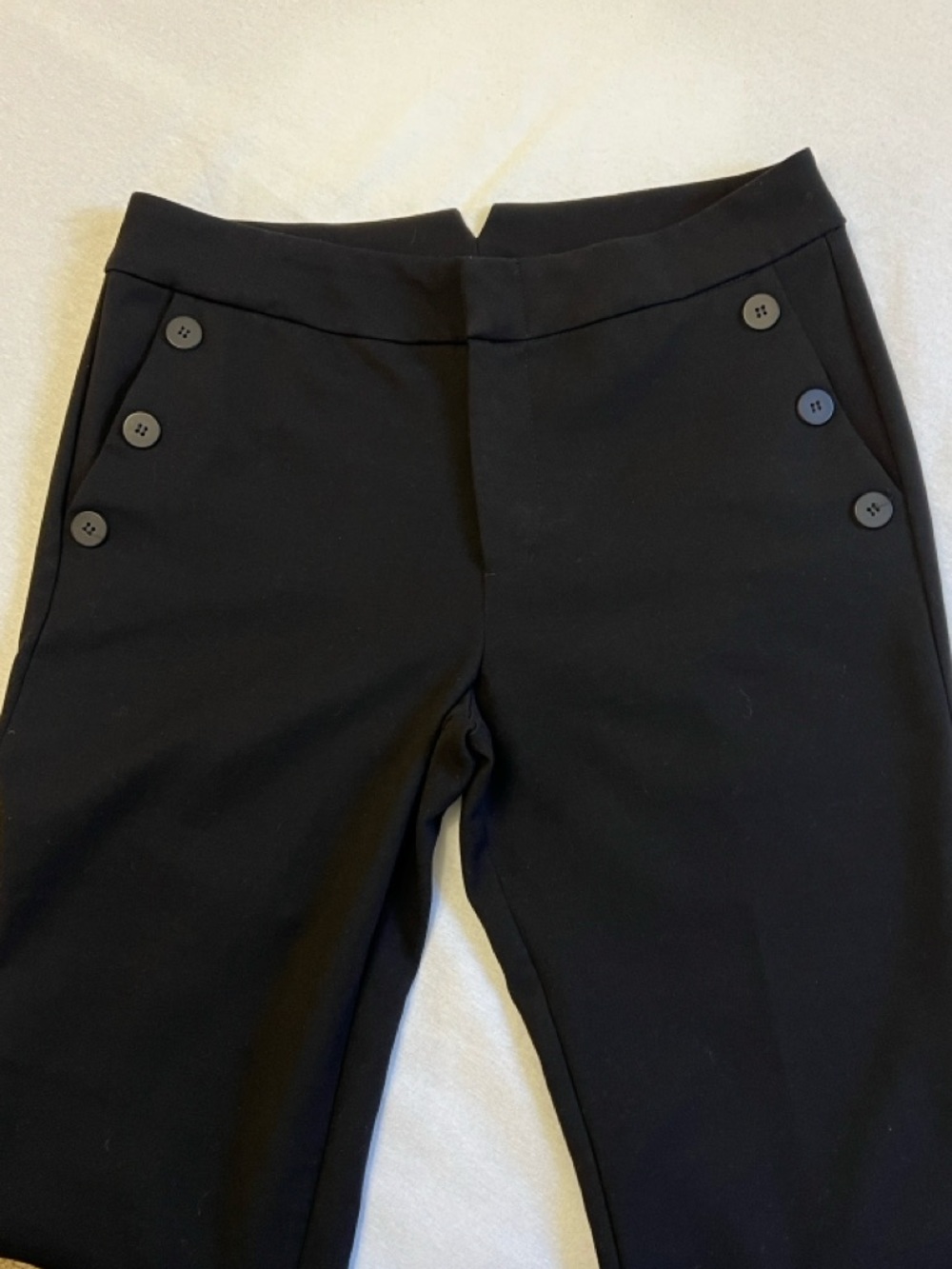 Kut from the Kloth Black Mariner Sailor Decorative Button Pocket Dress Pants 10
